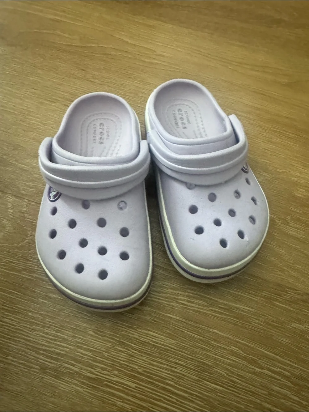 CROCS Kids' Classic Clog in Lavender with Speckled Midsole